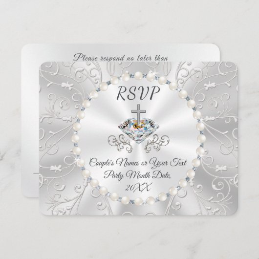 Invitation Réponse pour Anniversaire ou Mariage avec Choix de (Devant / Derrière)