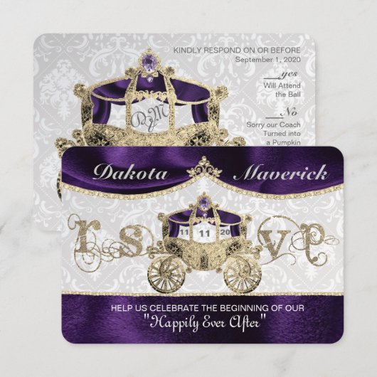 Invitation Réponse pour Conte de Fées Royal (Devant / Derrière)