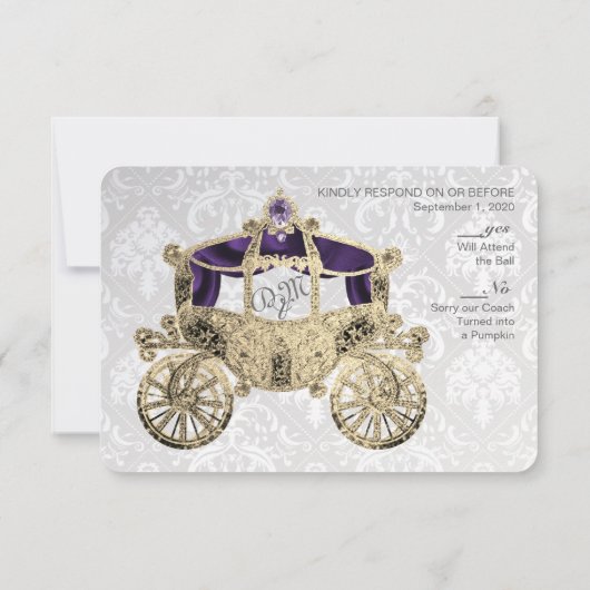 Invitation Réponse pour Conte de Fées Royal (Dos)