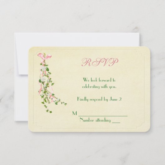Invitation Réponse pour la brindille florale de mariage (Devant)