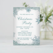 Invitation Réponse pour la fête de Noël au flocon de neige bl (Debout devant)