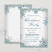 Invitation Réponse pour la fête de Noël au flocon de neige bl (Devant / Derrière)