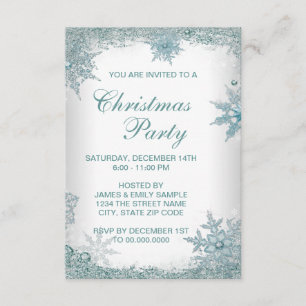 Invitation Réponse pour la fête de Noël au flocon de neige bl