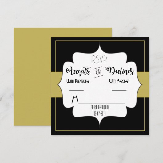Invitation Réponse pour la réception de mariage de la suite G (Devant / Derrière)