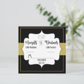 Invitation Réponse pour la réception de mariage Gatsby Gold W (Debout devant)