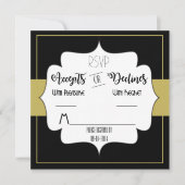 Invitation Réponse pour la réception de mariage Gatsby Gold W (Devant)