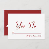 Invitation Réponse pour la Saint-Valentin (Devant / Derrière)