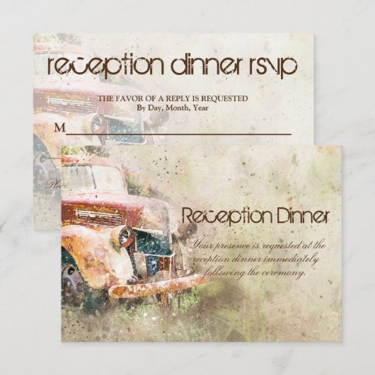 Invitation Réponse pour le dîner de réception dans un camion (Devant / Derrière)