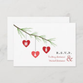 Invitation Réponse pour le Mariage de la Saint-Valentin Pine (Devant / Derrière)