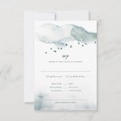 Invitation Réponse pour le mariage Winter Mystère + choix de  (Devant)