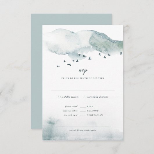 Invitation Réponse pour le mariage Winter Mystère + choix du  (Devant / Derrière)