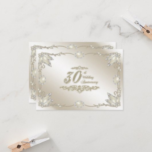Invitation Réponse pour les 30 ans de mariage (Devant/Arrière en situation)