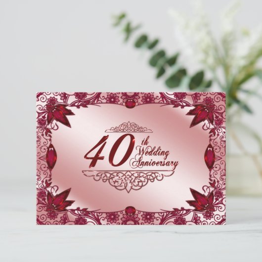 Invitation Réponse pour les 40 ans de mariage (Debout devant)
