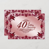 Invitation Réponse pour les 40 ans de mariage (Devant / Derrière)