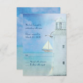 Invitation réponse pour mariage au phare blanc (Devant / Derrière)