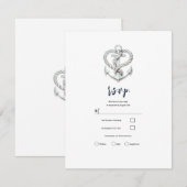 Invitation Réponse pour mariage côtier avec corde d'ancre de (Devant / Derrière)