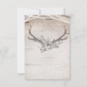 Invitation Réponse pour mariage rétro Bois de cerf rustique B (Dos)
