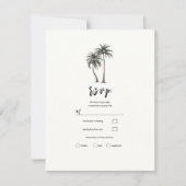 Invitation Réponse pour mariage rustique côtier sous palmiers (Devant)