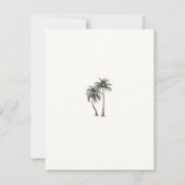 Invitation Réponse pour mariage rustique côtier sous palmiers (Dos)