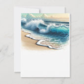 Invitation Réponse pour mariage sur la plage avec vagues de l (Dos)