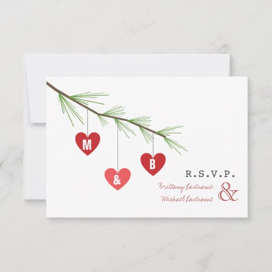 Invitation Réponse pour un mariage de la Saint-Valentin avec (Devant)