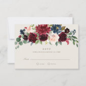 Invitation Réponse pour un mariage d'élégance automnale (Devant)