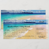 Invitation Réponse pour un mariage sur la plage (Devant / Derrière)