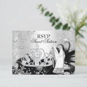 Invitation Réponse pour Winter Sparkle Snowflake Silver Sweet (Debout devant)