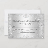 Invitation Réponse pour Winter Sparkle Snowflake Silver Sweet (Dos)