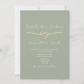 Invitation Réponse QR Code Mariage Vert Sauge (Devant)
