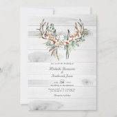 Invitation Réponse QR Code Rustique Mariage Bohème (Devant)