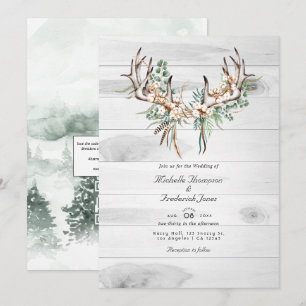 Invitation Réponse QR Code Rustique Mariage Bohème