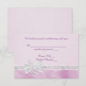 Invitation Réponse RSVP à un mariage avec un nœud blanc (Devant / Derrière)