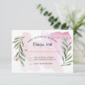 Invitation Réponse RSVP Aquarelle Moderne de Eucalyptus Rusti (Debout devant)