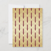 Invitation Réponse RSVP Art Déco Mariage Gold Burgundy (Dos)