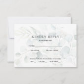 Invitation Réponse RSVP de mariage au eucalyptus bleu-vert (Devant)