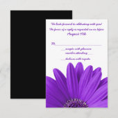 Invitation Réponse RSVP de mariage avec Marguerite Gerbera vi (Devant / Derrière)