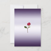 Invitation Réponse RSVP de mariage beauté rose rouge pourpre (Dos)