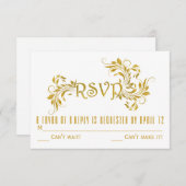 Invitation Réponse RSVP de mariage floral à feuille en roulea (Devant / Derrière)