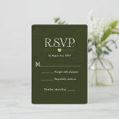 Invitation Réponse RSVP de mariage forestier botanique vert r (Debout devant)