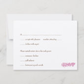 Invitation Réponse RSVP de mariage initiale rose de décomposi (Dos)