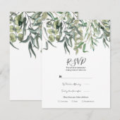 Invitation Réponse RSVP de mariage minimal avec verdure d'euc (Devant / Derrière)