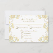 Invitation Réponse RSVP de mariage Rose Jaune (Devant)