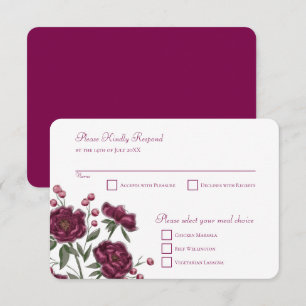 Invitation Réponse RSVP de mariage Rose Marron