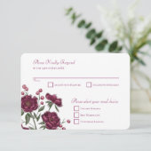 Invitation Réponse RSVP de mariage Rose Marron (Debout devant)