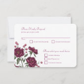 Invitation Réponse RSVP de mariage Rose Marron (Devant)