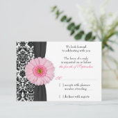 Invitation Réponse RSVP de mariage sur le motif de Damas de G (Debout devant)