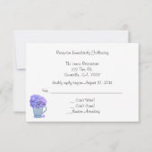 Invitation Réponse RSVP de réception de mariage aux hortensia (Dos)