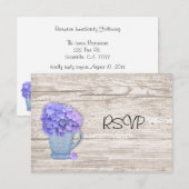 Invitation Réponse RSVP de réception de mariage aux hortensia (Devant / Derrière)
