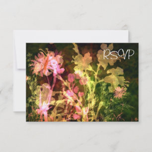 Invitation Réponse RSVP de réception de mariage floral lumine